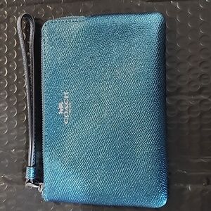 New Coach Wristlet Dark Teal